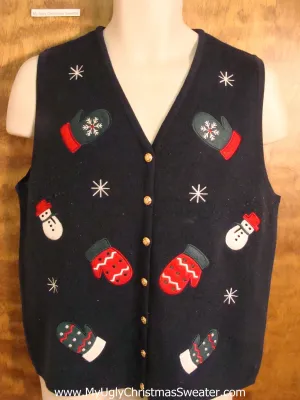 Mitten Party on a Holiday Sweater Vest