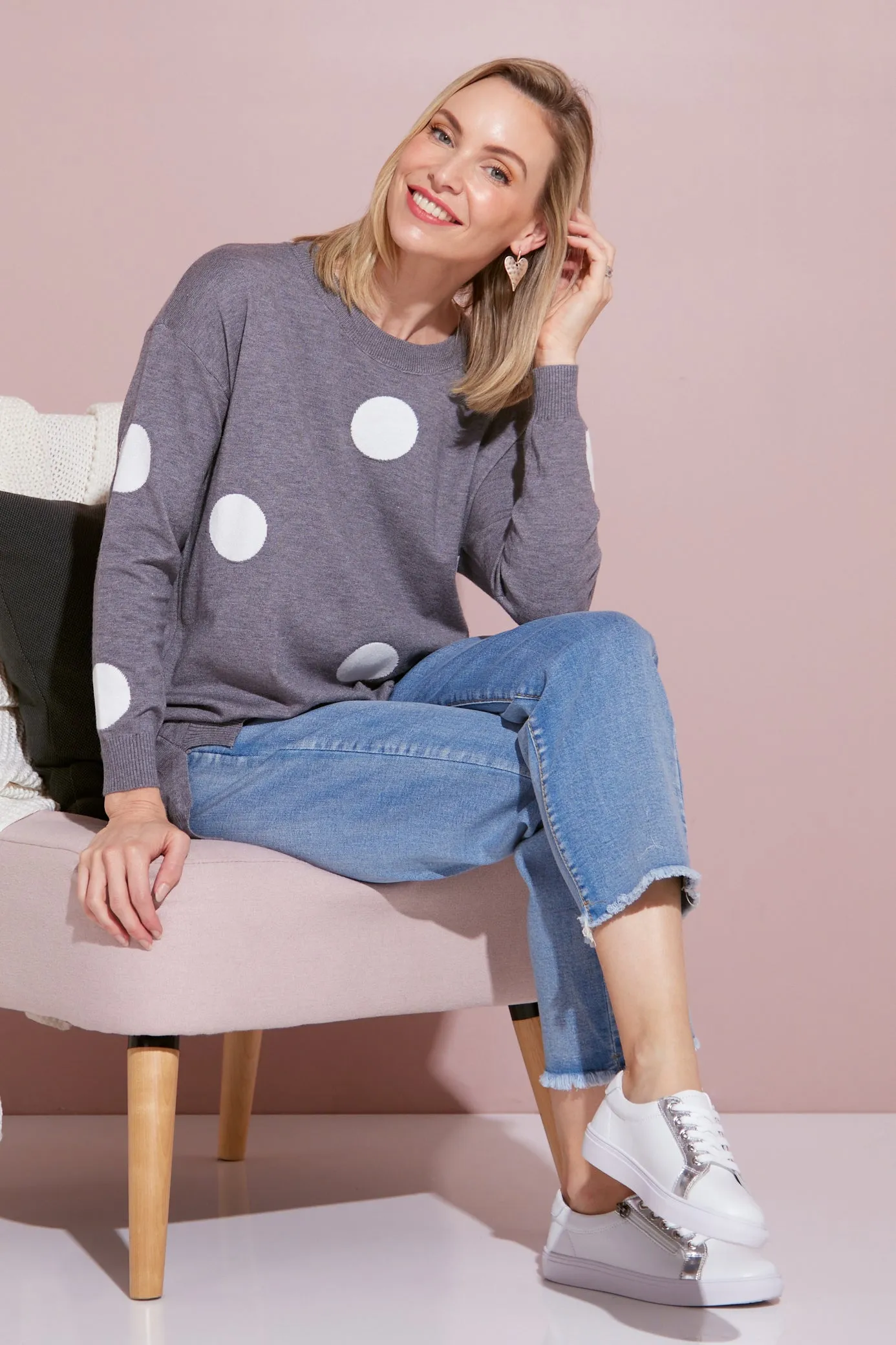 Naomi Jumper - Grey Spot