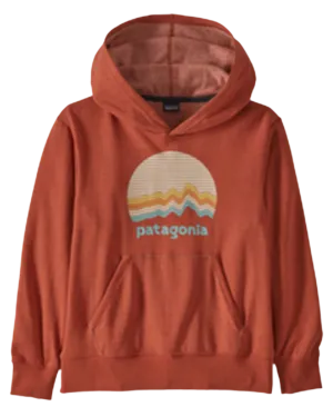 Patagonia Kids' Light Weight Graphic Hoody Sweatshirt - Ridge Rise Moonlight: Burl Red