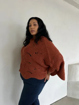 Plus Size Chunky Knit Poncho Sweater