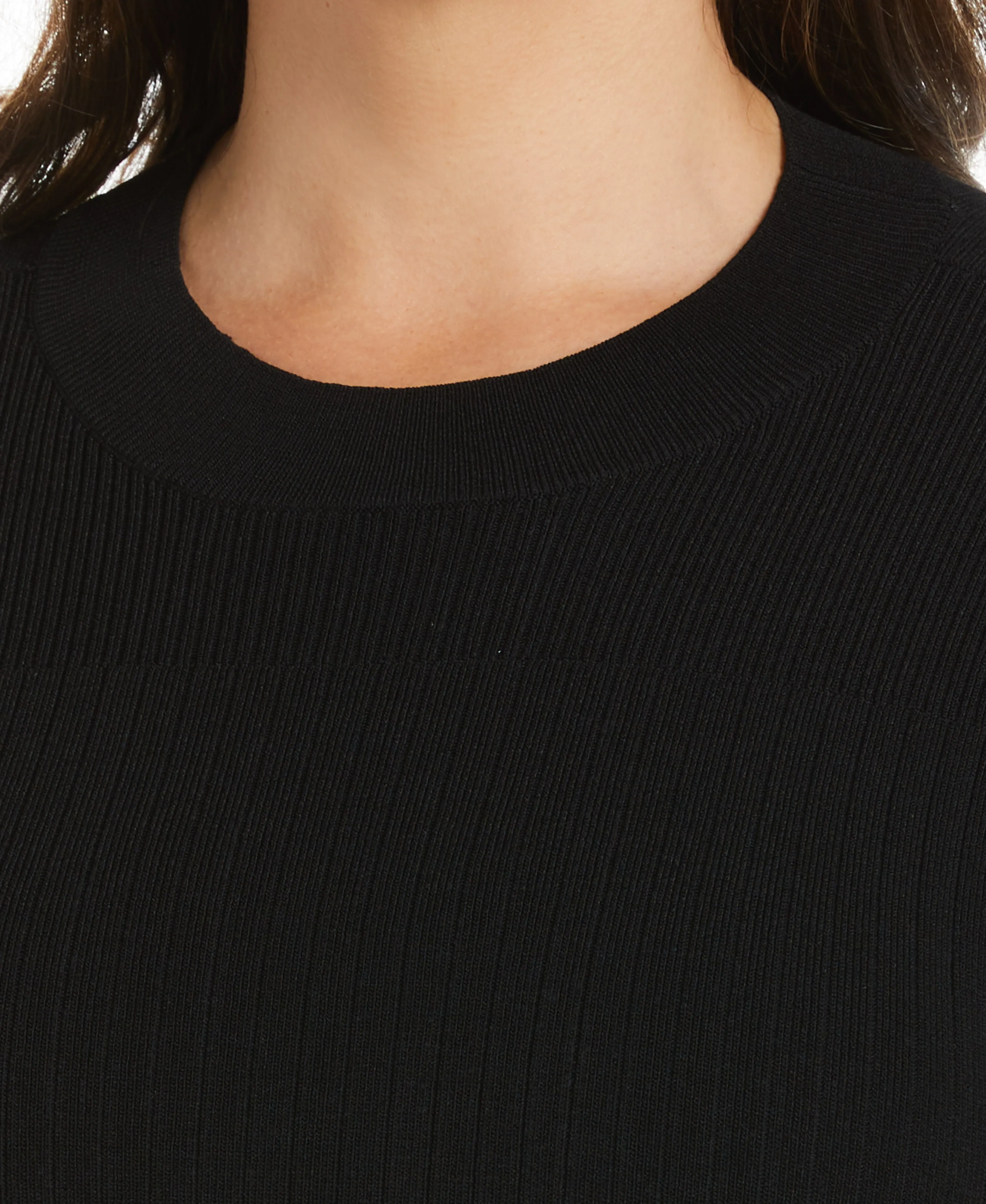 Plus Size Mixed Rib Mock Neck Sweater