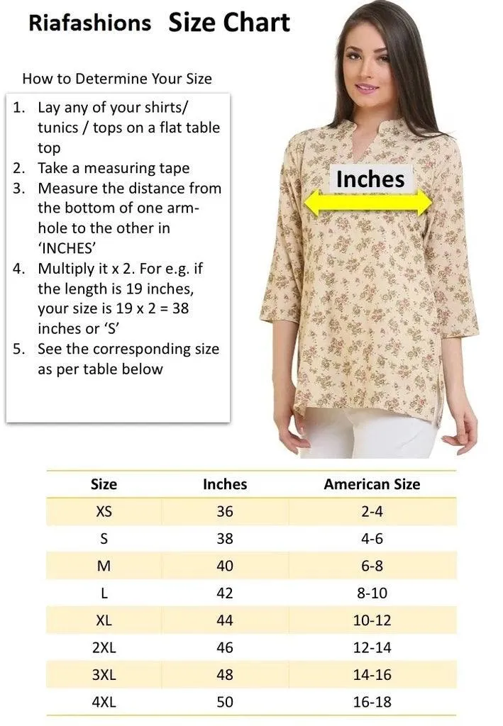 Readymade Indian Kurti / Tunic made of Ultra Lite French Crepe