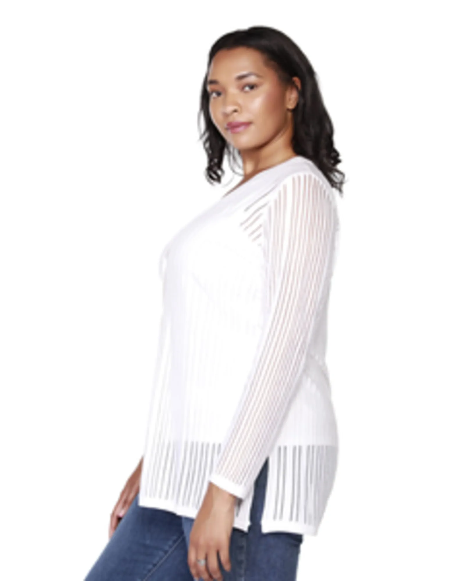 Sloane Striped Button-Front Cardigan | White/Gold