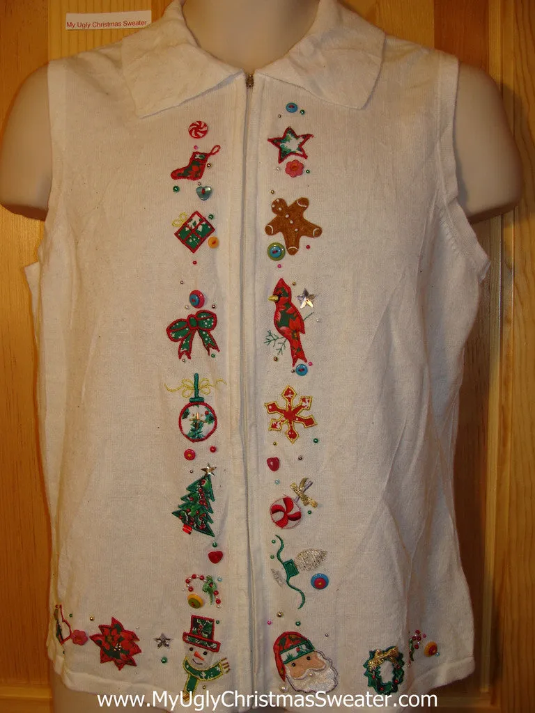 Tacky Ugly Christmas Sweater Vest (f379)