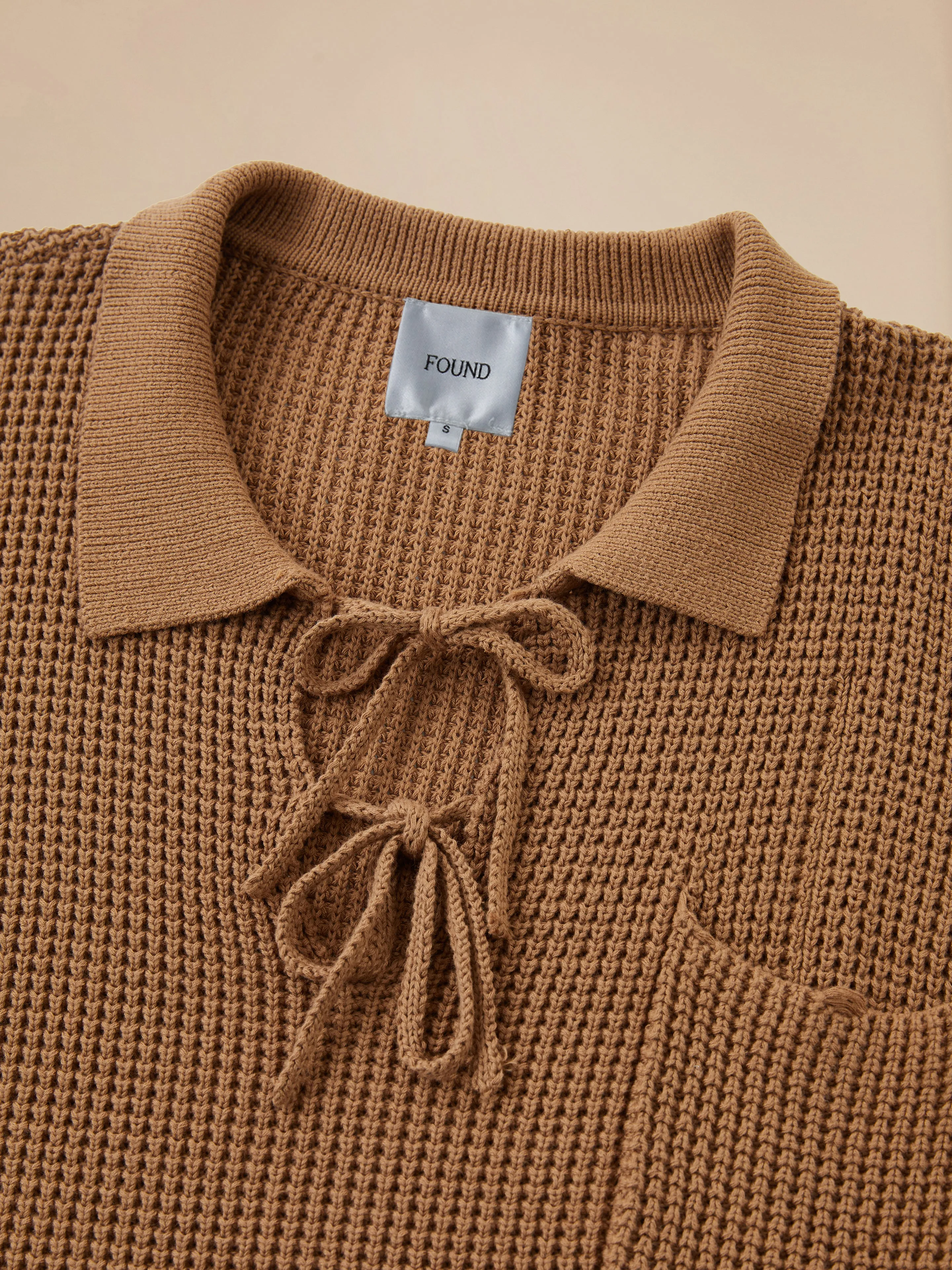 Tie-Collar Knit Sweater