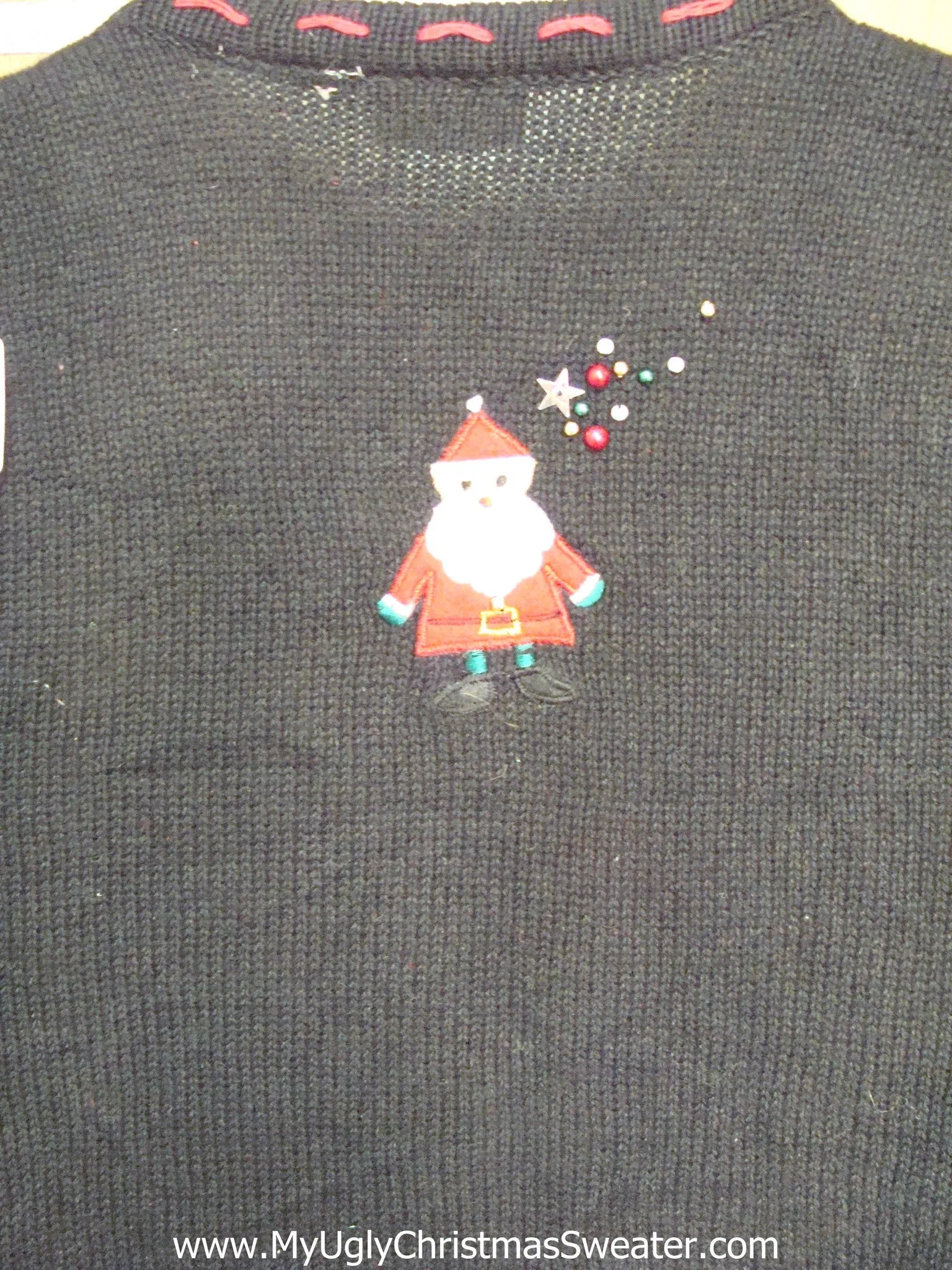 Tree Shaped Santas Ugly Christmas Sweater Vest