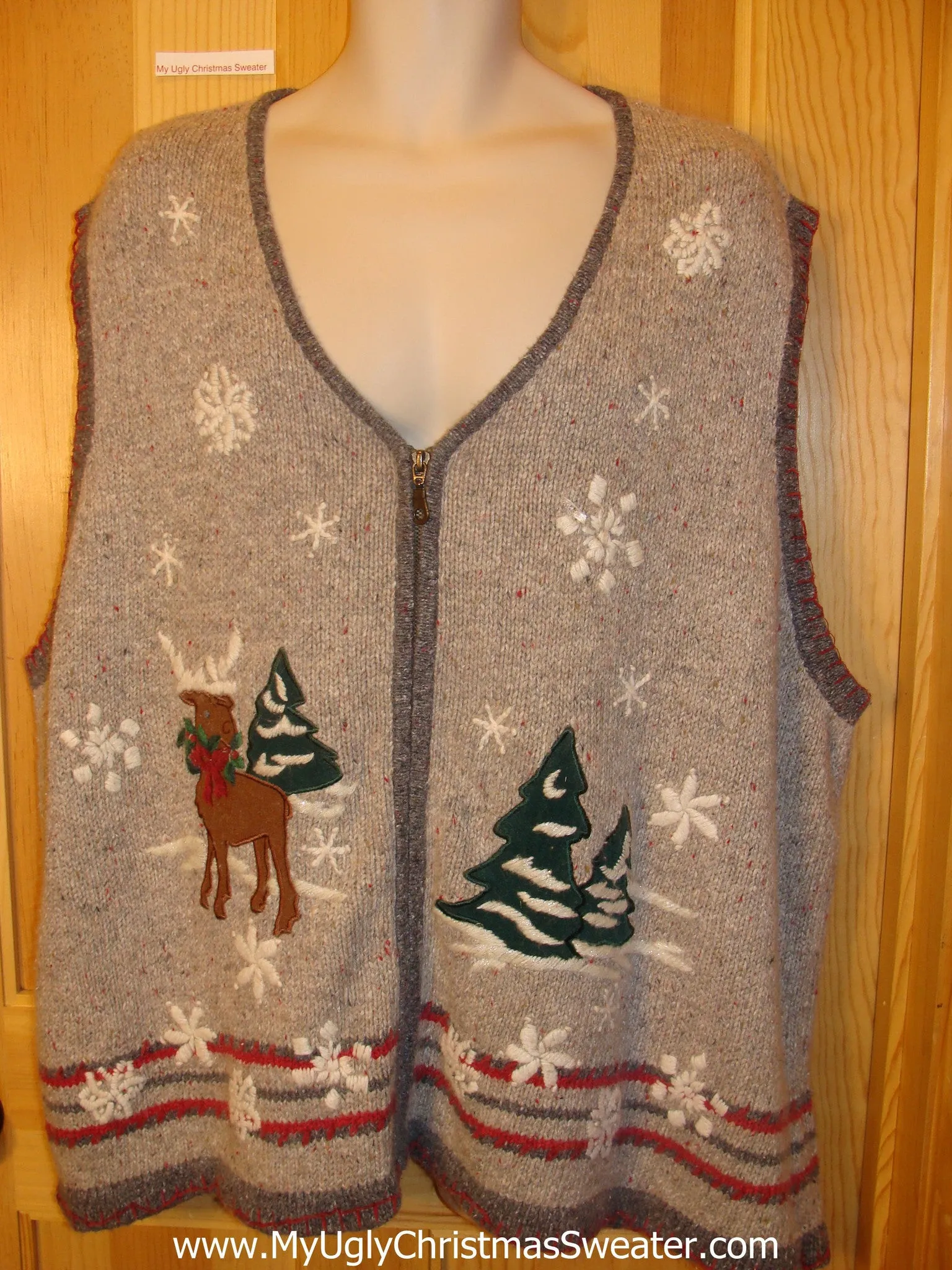 Ugly Christmas Sweater Vest Reindeer Wms Mens XXXL