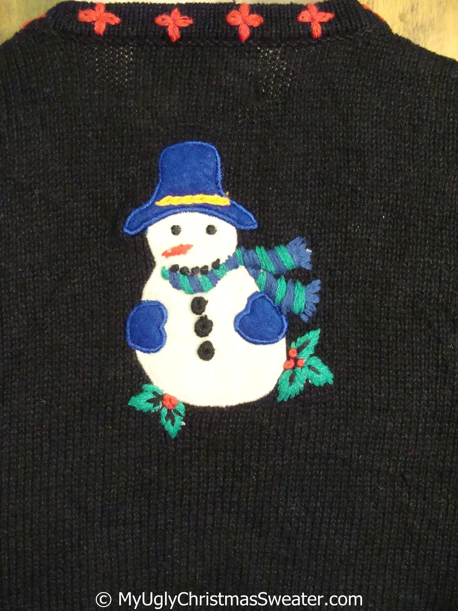 Ugly Christmas Sweater Vest with Nutcracker, Santa, Tree and Snowman