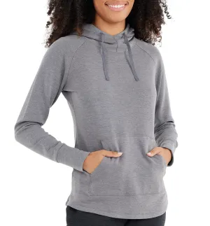 Women's Bamboo Lightweight Fleece Pullover Hoodie - Heather Navy