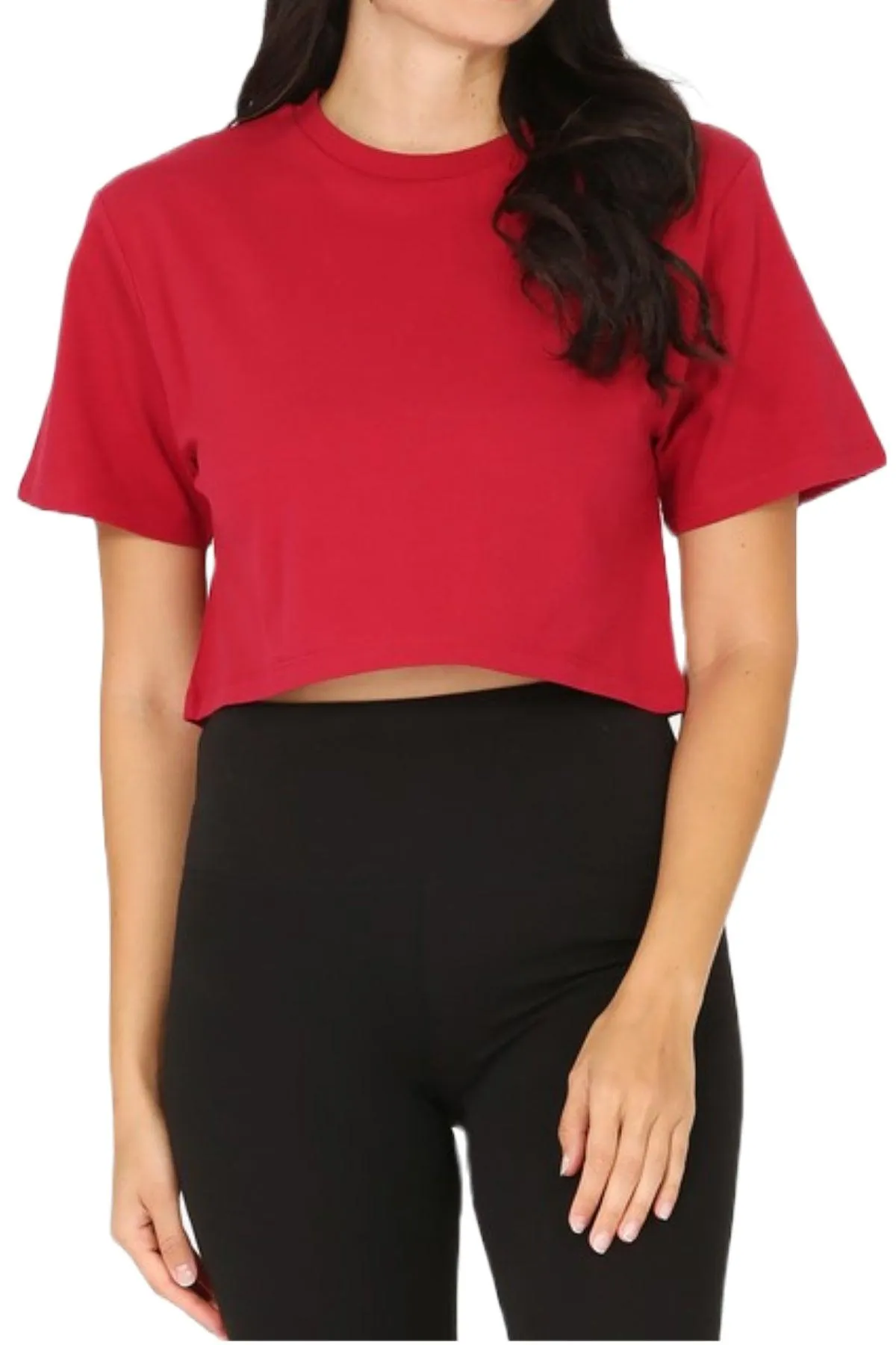 Women's Oversized Short Sleeve Cropped T-Shirt