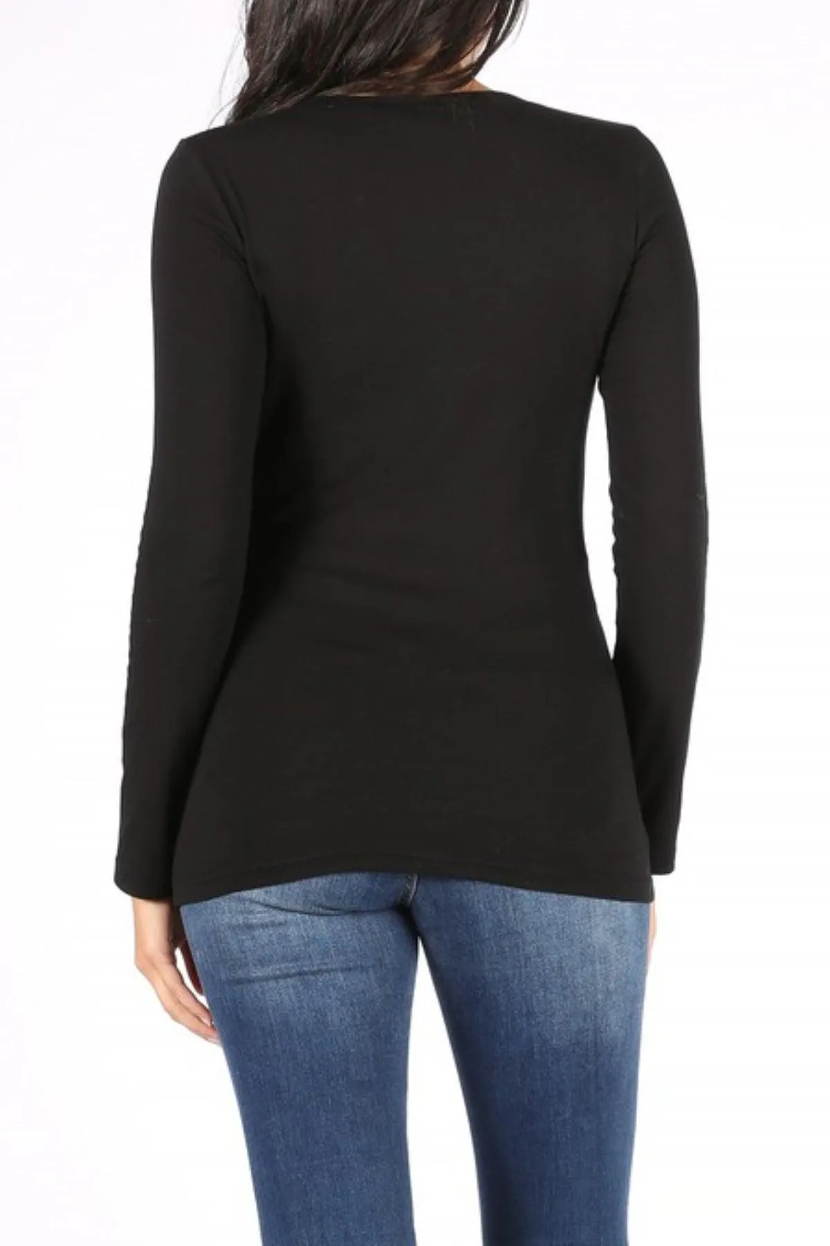 Women's Plus Size Basic Long Sleeve Round Neck Tee