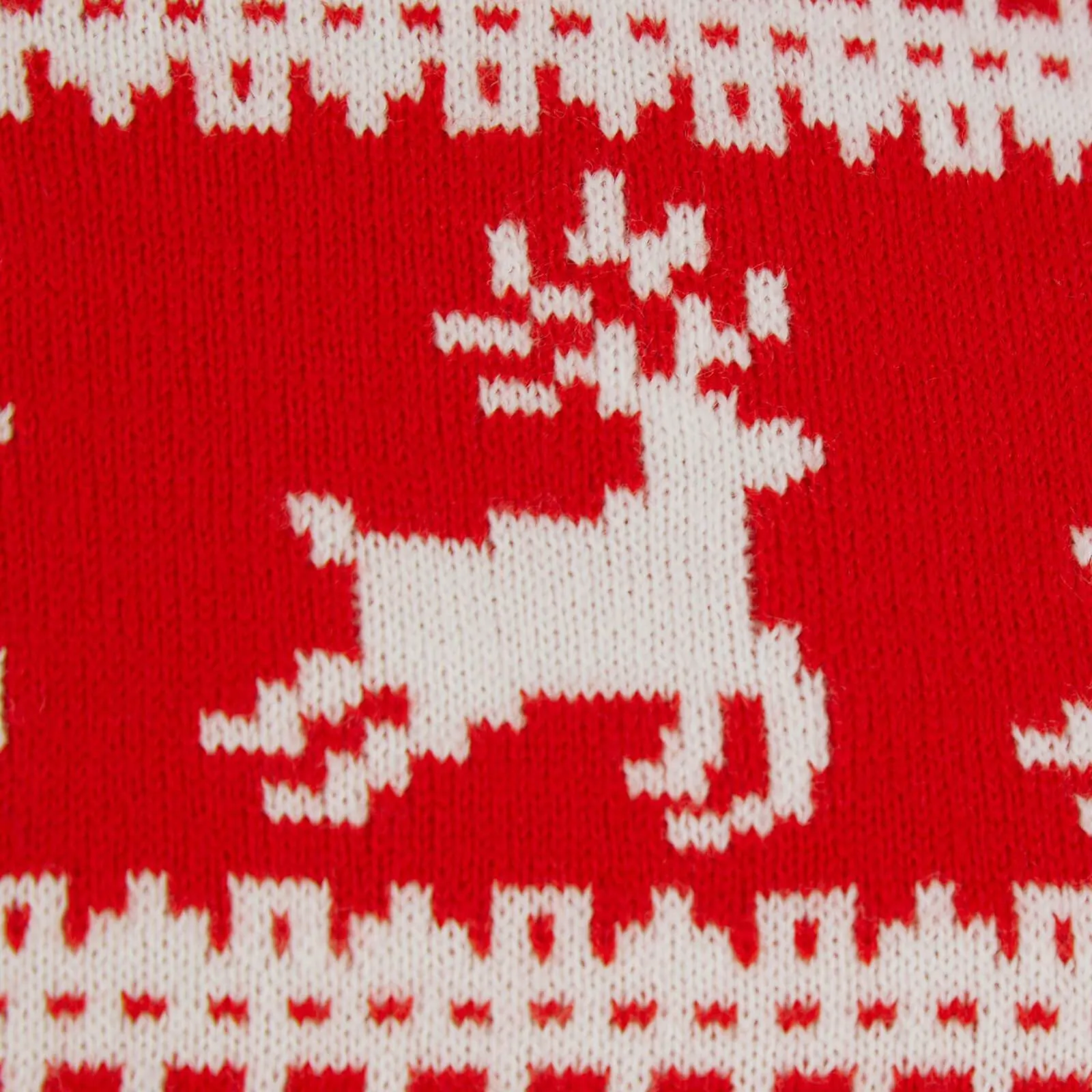 Womens Traditional Christmas Jumper Leaping Reindeer Red