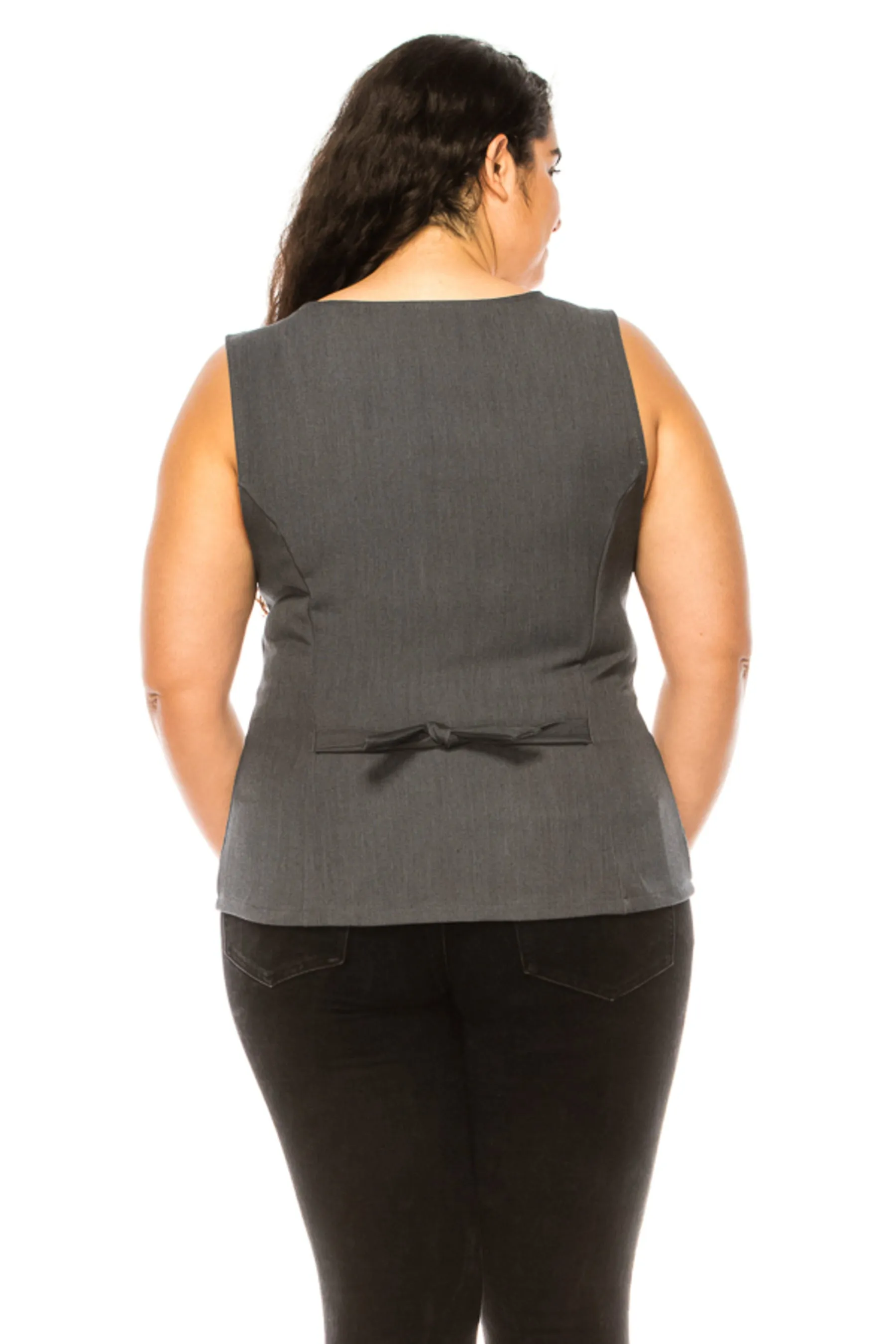 Women's Women's Plus Size Dressy Casual Vest Three Button Tuxedo Suit Waistcoat